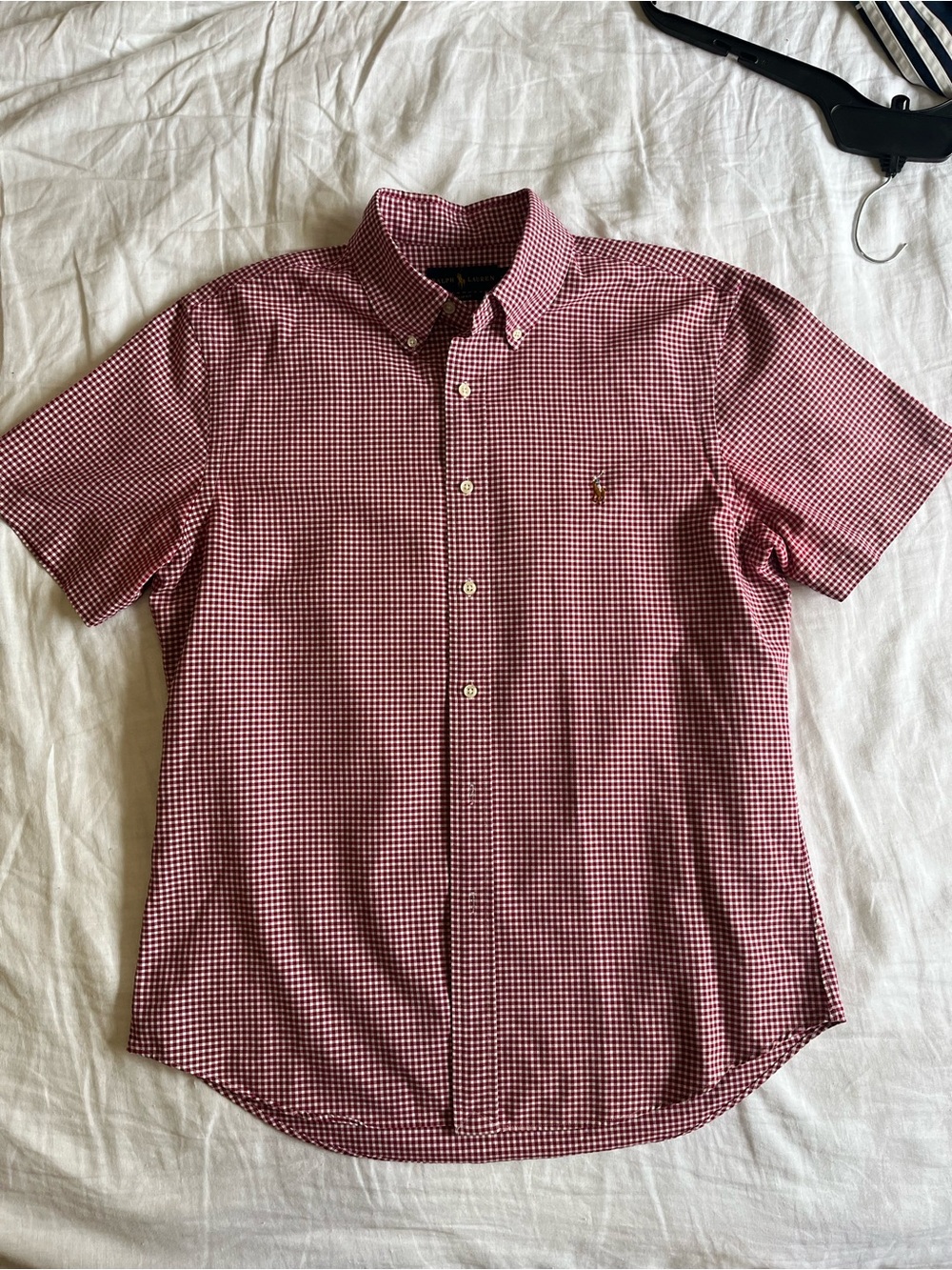 Ralph Lauren Red and White Gingham Button-Down Shirt